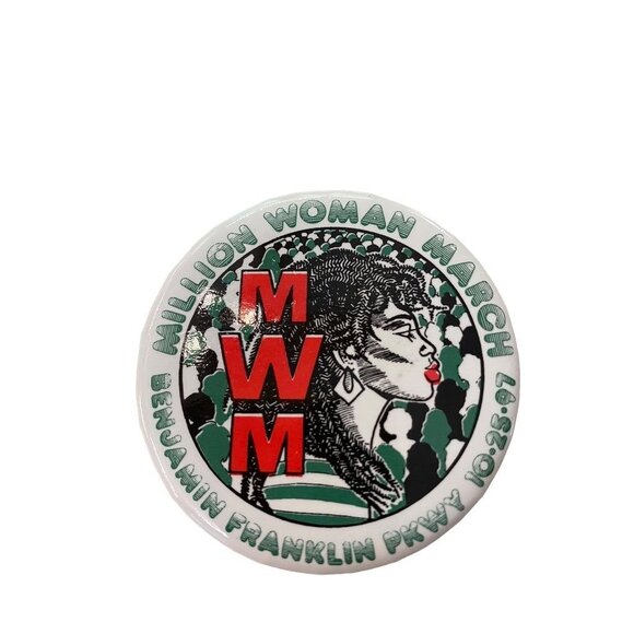 Vintage 1997 MWM Million Woman March Benjamin Franklin Parkway 2.25" Pinback 10- - Picture 13 of 14